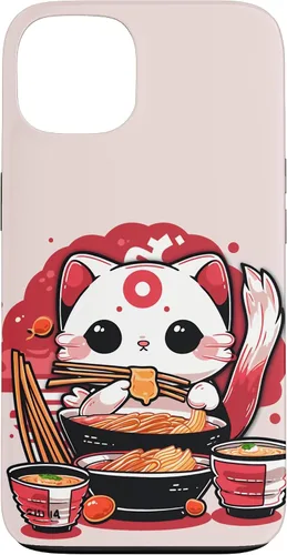 Vista 7 de iPhone 16 Japanese Cat Eating Ramen Cute Kawaii Cat Case