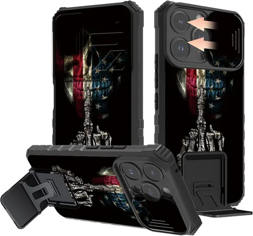 Vista 16 de Rossy Funda para iPhone 14 2022, para iPhone 14 con funda deslizante para cámara deslizante, soporte integrado, doble capa híbrida, a prueba de 1-37