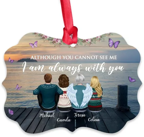 Vista 10 de Gossby Adorno conmemorativo de Navidad personalizado – Pérdida de padre estoy siempre contigo (padre, hija) personalizado para decoración de árbol