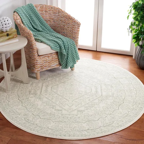 Vista 124 de SAFAVIEH ADR108B - Tapete de la colección Adirondack, 2 pies 1 pulgada x 6 pies, marfil y plateado, diseño de medallón oriental, no desprende