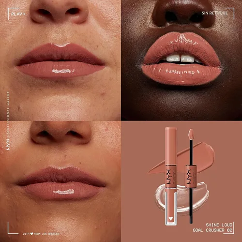 Vista 3 de NYX Professional Makeup Shine Loud, lápiz labial líquido de larga duración con brillo labial transparente, trituradora