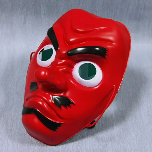 Vista 3 de Máscara japonesa de Tengu Noh Cosplay de PVC Demon Prajna tamaño completo para adultos disfraz de Halloween