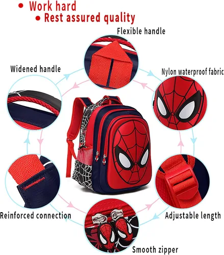 Vista 2 de Mochila escolar para niños pequeños, mochila escolar 3D de cómic, impermeable, ligera, para estudiantes de primaria, mochila escolar para niños