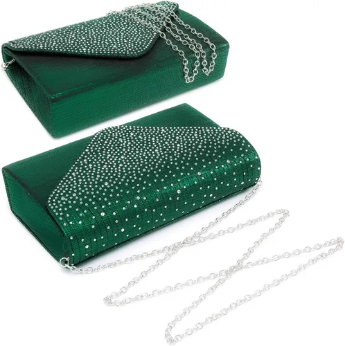 Vista 2 de Dasein Bolso de mano de satén esmerilado para mujer, bolso cruzado para fiesta, graduación, boda, sobre