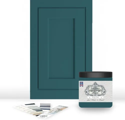 Vista 111 de Pintura TODO EN UNO, Abbey (gris cálido), Muestra de 8oz - Pintura duradera para gabinetes y muebles. Imprimación y capa superior incorporadas,