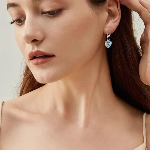 Vista 3 de Oskani Butterfly Heart Necklaces and Earrings Jewelry Set for Women, 925 Sterling Silver Cubic Zirc for Women, 925 Sterling Silver Cubic Zirconia