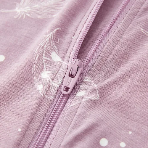 Vista 4 de Owlivia Pijama de bambú para bebé y niña, con cremallera frontal antideslizante