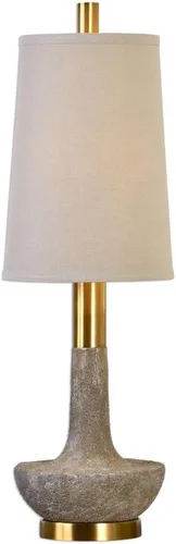 Vista 4 de Uttermost Volongo - Lámpara de mesa marfil con textura de piedra
