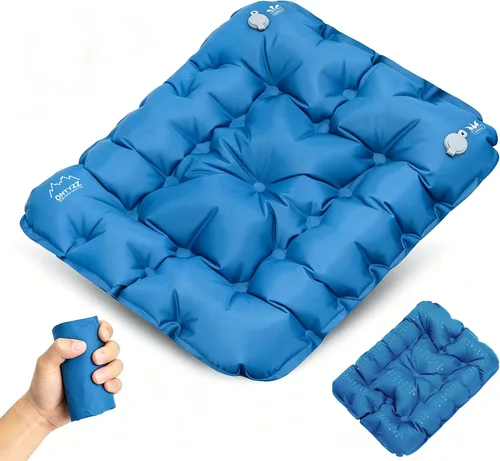 Vista 27 de ONTYZZ Cojín inflable para asiento de avión, ligero 2 piezas Negro