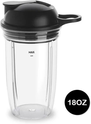 Vista 2 de Vaso de piezas de repuesto con tapa para llevar, compatible con NutriBullet Blender Combo NutriBullet Pro 1000 y NutriBullet Select 2.0 (18 onzas)