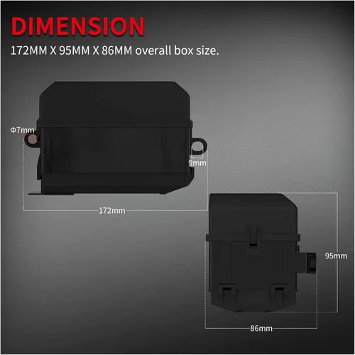 Vista 6 de NANZU Caja de relé de 12 V, 6 ranuras, bloque de relé de 6 vías, caja de fusibles ATC/ATO, bloque de fusibles con relé, kit impermeable universal
