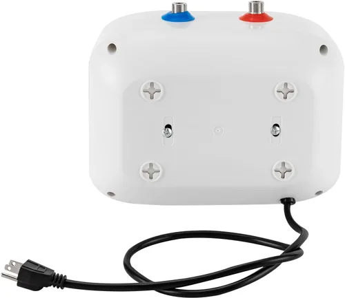 Vista 6 de Calentador de agua eléctrico de mini-tanque, 110 V, 1.6 galones, 1500 W, punto de uso instantáneo, calentador de agua caliente para remolque, baño