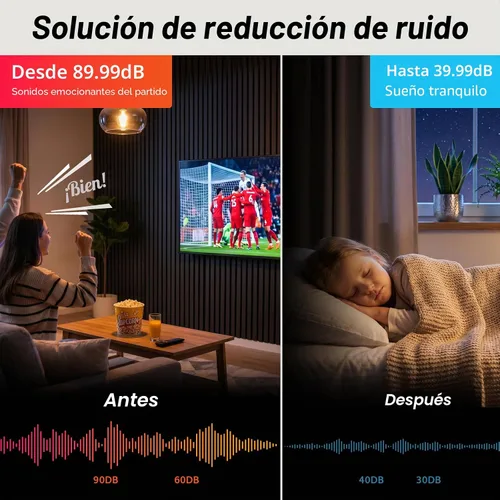 Vista 2 de TONOR Paneles de pared acústicos de doble capa autoadhesivos de alta densidad, paquete de 4 paneles de 47.2"x23.6"x0.72", paneles grandes de pared