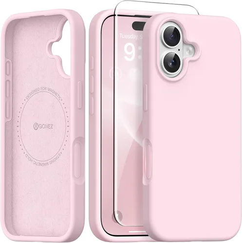Vista 92 de GONEZ Funda magnética para iPhone 12 Case / 12 Pro Case, compatible con MagSafe, [protector de pantalla + protector de lente de cámara], funda