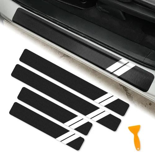 Vista 10 de Protector de Umbral de Puerta para Dodge Charger Challenger Durango Accesorios Protector de Entrada de Puerta de Automóvil con Raspador de Plástico