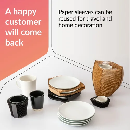 Vista 8 de IDL Packaging Fundas de papel de embalaje Flexi-Hex™ de 13.75 pulgadas, L, color negro, paquete de 50 – Adaptables a cualquier forma de embalaje
