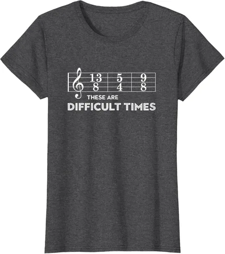 Vista 4 de Musician - Camiseta con texto en inglés "These are Difficult Times", talla S