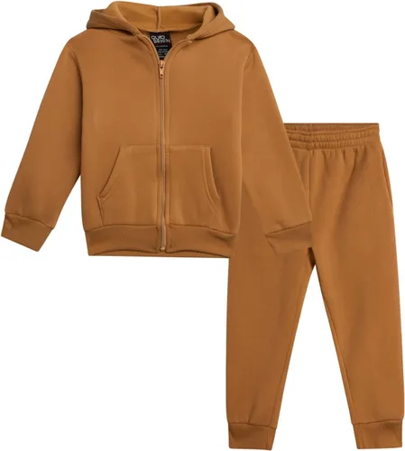 Vista 9 de Quad Seven Conjunto deportivo de 2 piezas con capucha y cremallera de forro Gris jaspeado