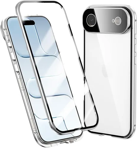 Vista 11 de Funda Henghui magnética con cierre compatible con iPhone 11, de vidrio, con protector de lente de cámara y protector de pantalla, cierre de Azul