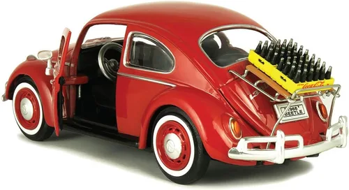 Vista 2 de Coca-Cola 1/24 1967 Volkswagen Beetle con estante trasero Decklid y 2 cajas de botellas