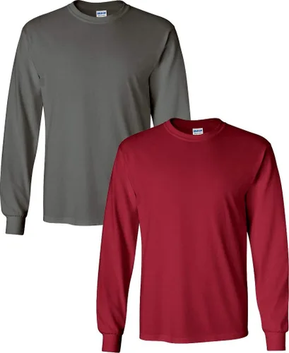 Vista 131 de Gildan Camiseta de manga larga de algodón ultra para adulto, estilo G2400, paquete múltiple Militar + ceniza.