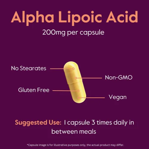 Vista 5 de BESTVITE Ácido alfa lipoico 200 mg (por cápsula) (240 cápsulas vegetarianas) - Sin estearatos - Vegano - Sin gluten - Sin OMG