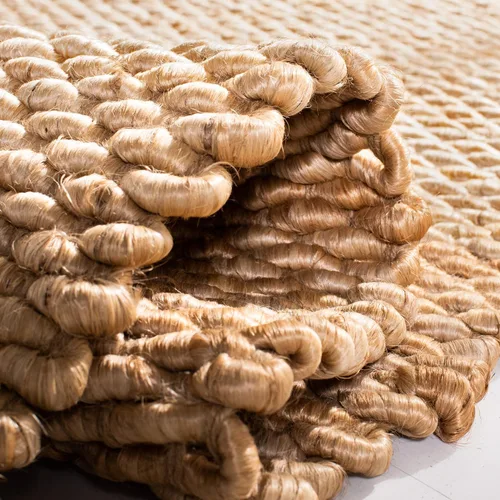 Vista 8 de Alfombra de área de yute natural tejido a mano Safavieh NF459A, de la colección de fibra natural (5 pies x 8 pies), Yute, Natural