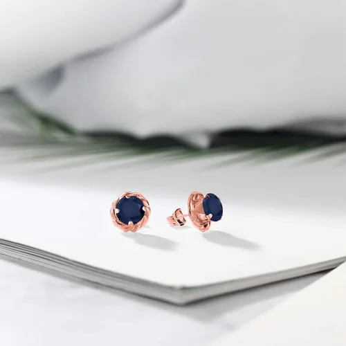 Vista 237 de Gem Stone King Aretes de plata de ley 925 de 0.236 in con piedra natal redonda para mujer
