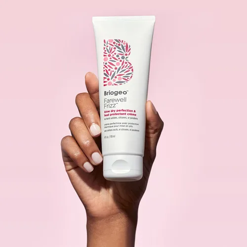 Vista 6 de Briogeo Farewell Frizz Blow Dry Perfection & Heat Protectant Crème, Crema para cabello anti frizz con aceite de argán para peinar, libre