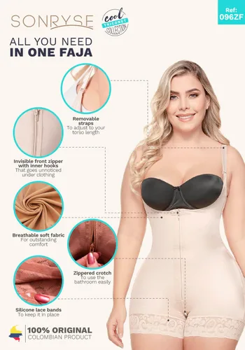 Vista 4 de Sonryse Fajas Colombianas Reductoras y Moldeadoras Postparto Cesarea Shapewear Bodysuit