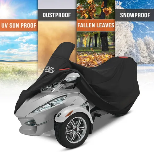 Vista 5 de KEMIMOTO Funda Completa Compatible con Can-Am Spyder RT/RT Limited 2010-2019 Funda con Tiras Reflectantes A Prueba de Polvo, Resistente al Agua