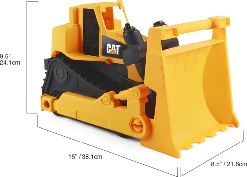 Vista 4 de CAT Juguetes de construcción, Juguete de construcción Bulldozer de 15", Edades 2+, Plástico resistente, No requiere baterías, Serie Tough Rigs