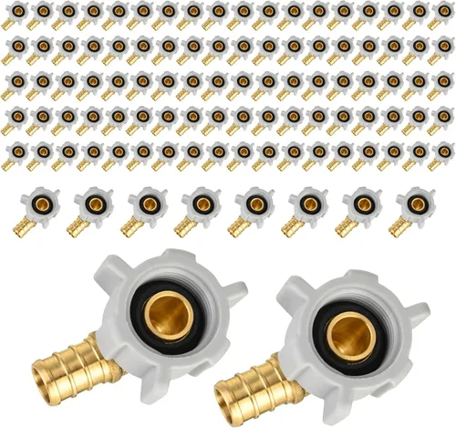 Vista 11 de EFIELD Pex - Juego de 2 accesorios de engarzado de latón para púas de latón con codo giratorio NPT de 1/2 pulgada Pex de 1/2 pulgada x 1/2 pulgadas