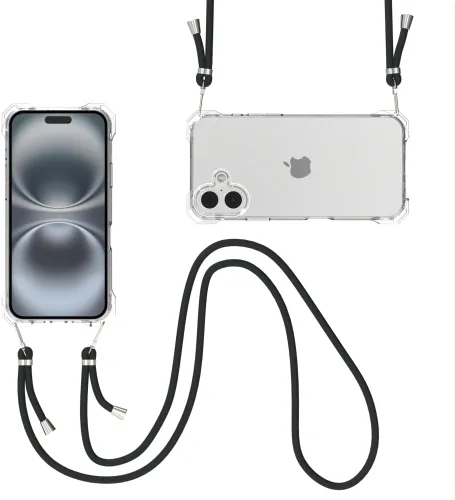Vista 14 de Funda transparente para iPhone 13 con correa cruzada ajustable desmontable, ajuste delgado, funda protectora a prueba de golpes con cordón de hombro