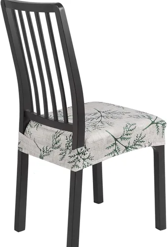 Vista 32 de SearchI Juego de 2 fundas de asiento elásticas para sillas de comedor, suaves, extraíbles y lavables, para sillas de comedor, protector de asiento