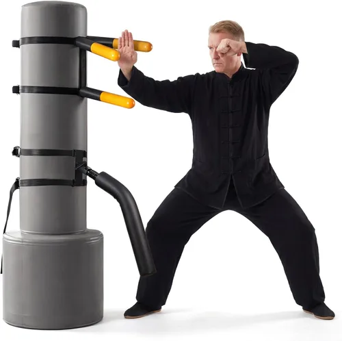 Vista 9 de SYNTECSO Maniquí Wing Chun para entrenamiento de artes marciales, 3 modelos disponibles, montado en la pared o portátil para árbol u objetos blandos