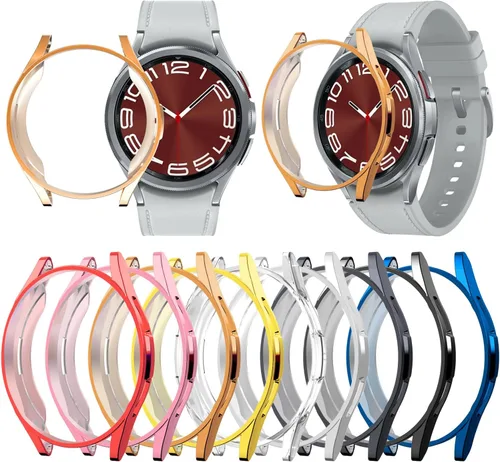 Vista 19 de Funda compatible con Samsung Galaxy Watch 6 Classic de 1.693 in 2023, suave TPU chapado en todo el contorno, a prueba de arañazos, funda protectora