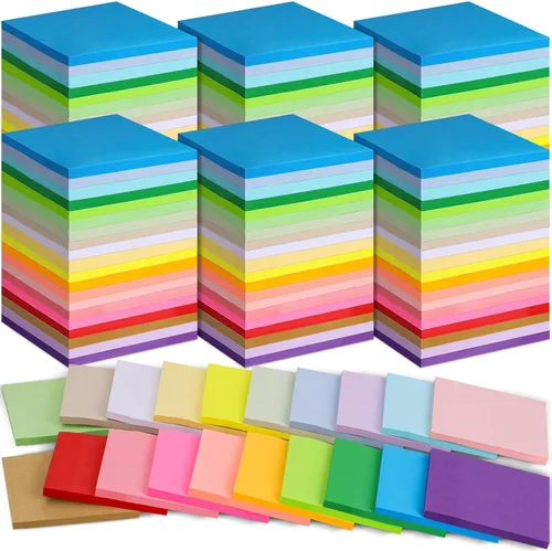 Vista 11 de 36 blocs de notas adhesivas de 3 x 5 pulgadas, 12 colores autoadhesivos, multicolor, bloc de notas rectangulares brillantes y coloridas