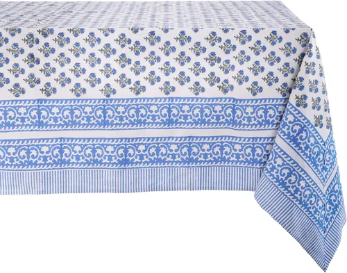 Vista 78 de ATOSII Mantel 100% algodón, Amara, floral, hecho a mano, rectangular, de lino, para cocina, comedor, fiestas, bodas, exteriores, picnics, Pascua