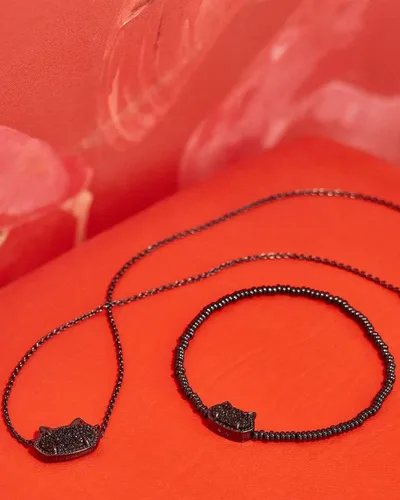 Vista 3 de Kendra Scott Elisa - Collar con colgante de gato, joyería de moda para mujer, Diamante