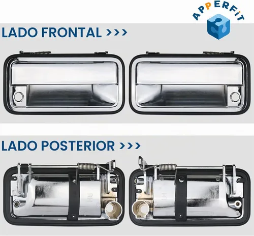 Vista 6 de APPERFiT Manija de Puerta Externa Completamente Metálica (Cromada) Compatible con 1995-2000 Chevrolet Chevy Tahoe Suburban C1500 C2500 C3500 K1500