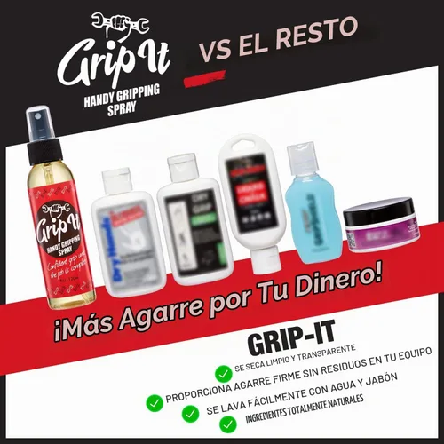 Vista 3 de Grip-iT - Spray de agarre de mano mejorado, agarre de poste y agarre de tenis - Reemplazo de tiza líquida - Complementa tu cinta de agarre de tenis