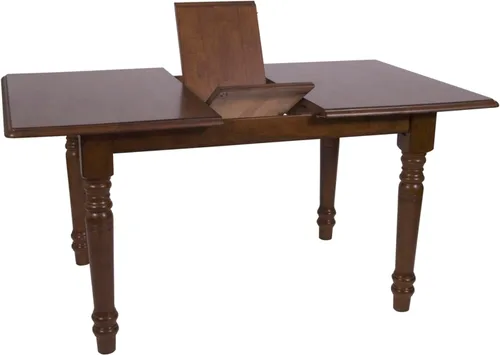 Vista 4 de Sunset Trading Andrews - Mesa de comedor rectangular extensible con hojas de mariposa de 60 pulgadas, madera marrón castaño