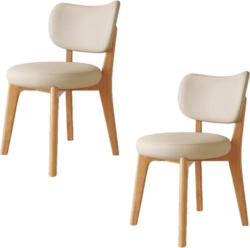 Vista 41 de Juego de sillas de comedor de madera de 1/2/4, sillas de cocina con respaldo curvo, silla de vestíbulo, silla de comedor tapizada, silla de comedor