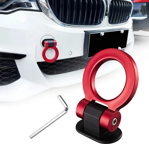 Vista 8 de TOMALL - Kit de ganchos de remolque negros para decoración de coche, adhesivo para decoración de coche, parachoques para accesorios exteriores