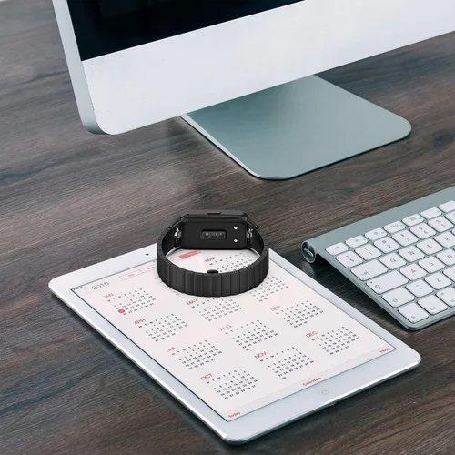 Vista 5 de SOOYEEH Correa para HUAWEI Band 6Honor Band 6, correa de repuesto de acero inoxidable