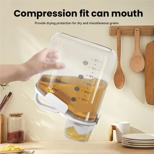Vista 5 de Dispensador de cereales Dispensador de cereales Dispensador de cereales para alimentos secos, recipiente hermético para almacenamiento de cocina