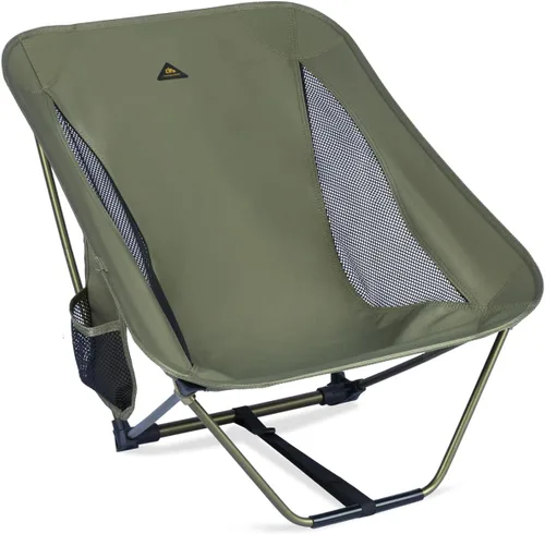 Vista 16 de iClimb - Silla plegable de camping ultraligera y compacta con bolsillo lateral y bolsa de transporte (Negro)