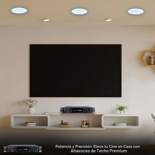Vista 9 de Kit de sistema de audio para el hogar, amplificador Bluetooth de 7.2 canales de 1500 W con 8 altavoces de techo de 5.25 pulgadas de 175 W cada uno