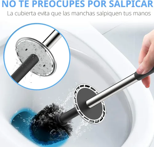 Vista 3 de SetSail Cepillo de Inodoro, Juego de Cepillo de Inodoro de Tamaño Compacto y Soporte para Baño con Mango de Acero Inoxidable, Cepillo Limpiador